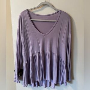 American Eagle Women’s Lavender Long-sleeve Blouse